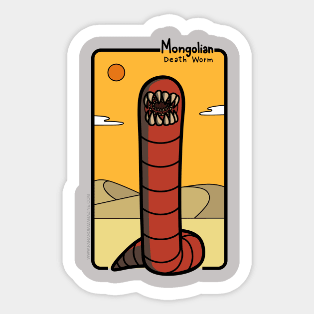 The Mongolian Death Worm! Sticker by The Paranoia Store